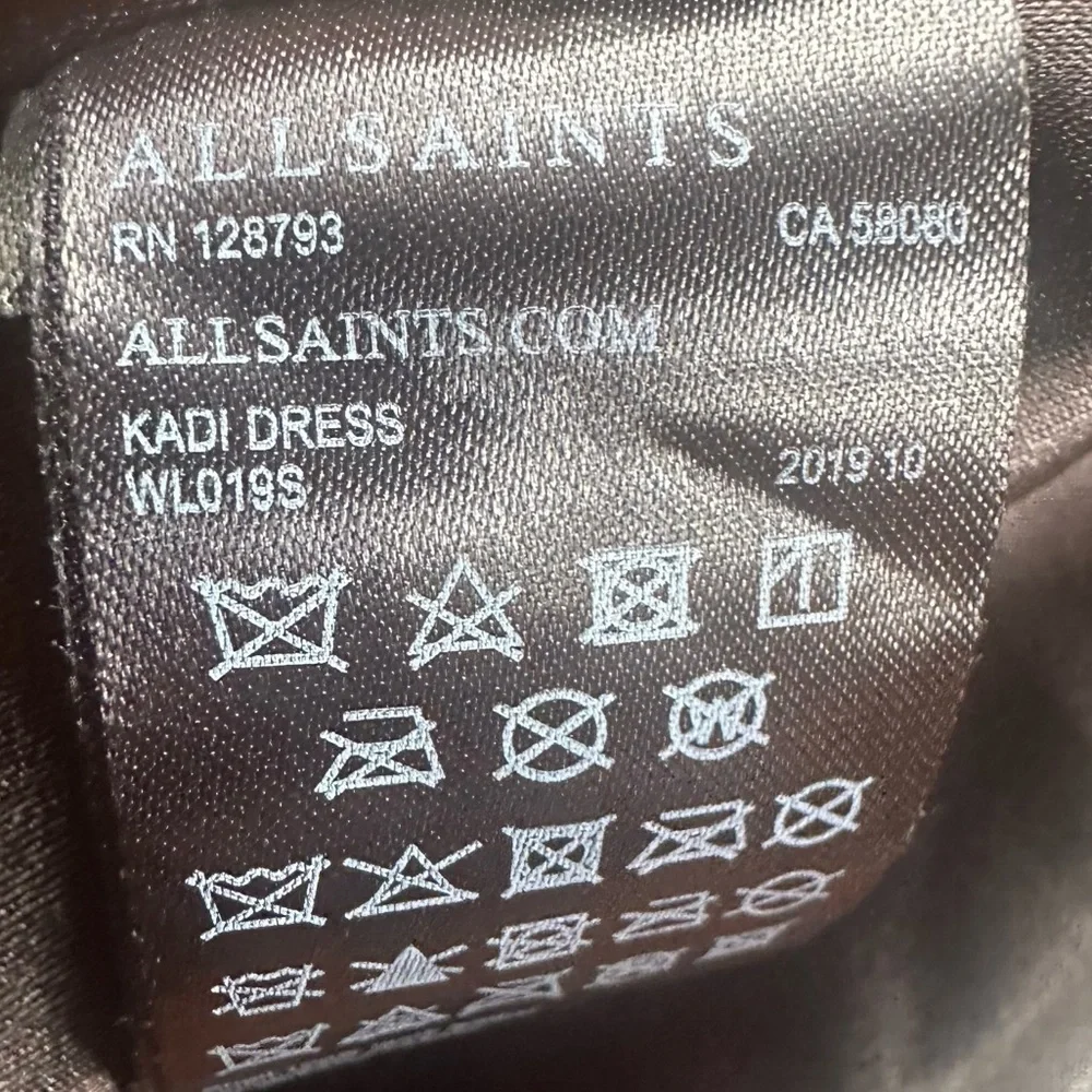 NWT! All Saints Black “Kadi” Leather Long Sleeve Mini Dress Size 4 - Picture 12 of 15